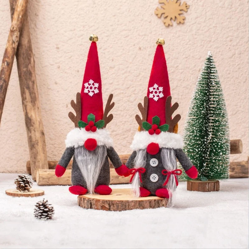 

NEW-Gnomes Plush Toy For Kids Gifts Ornaments Rudolph Faceless Elf Doll Decor Home Ornaments Gnomes