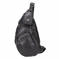 men genuine cowhdie sling chest bag cross body messenger pack daypack for business school hiking multipurpose satchel purse
