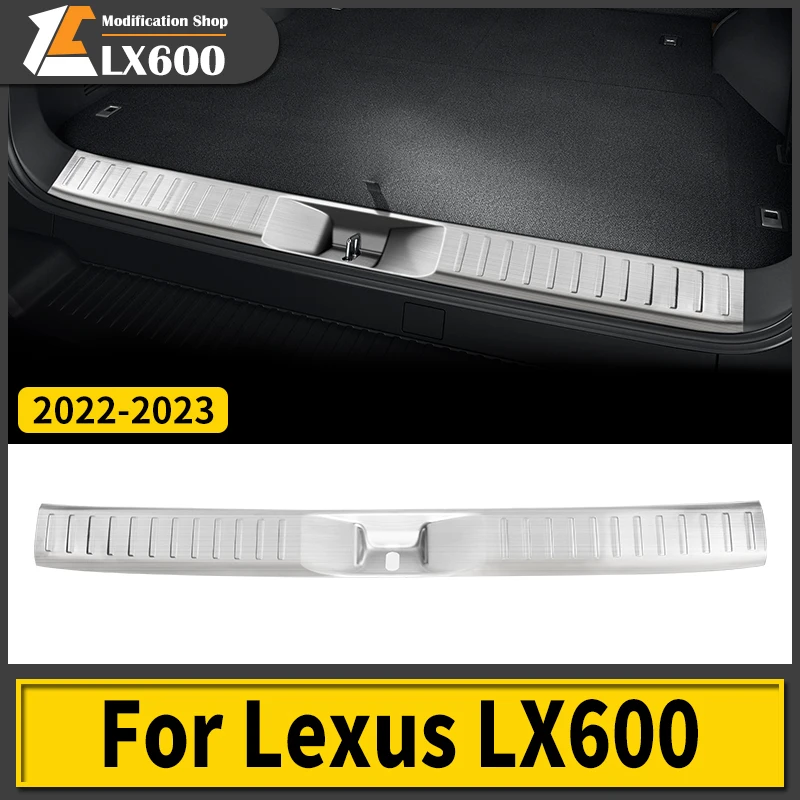 

Для Lexus LX600 2022 2023 Встроенная задняя защита из нержавеющей стали задняя дверь порог доска LX 600 обновленные аксессуары для интерьера