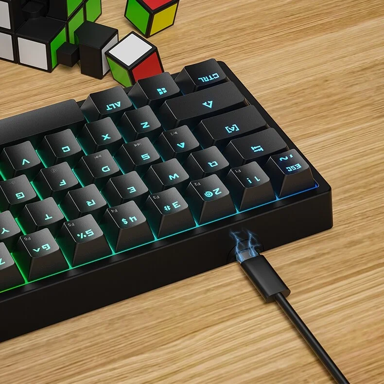 Новинка 2023, Проводная Механическая клавиатура K620, 61 клавиша, RGB, зеленая ось, электронные спортивные игры, офисные аксессуары для ПК, Рекомендуемая распродажа