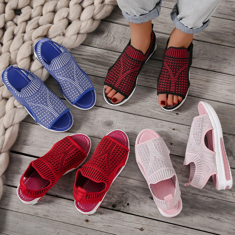 

Wedge Sandals Summer Handmade Fashion Platform Slippers Women Mesh Breathable Thick Sole Roman Shoes Sandalia Plataforma Mujer