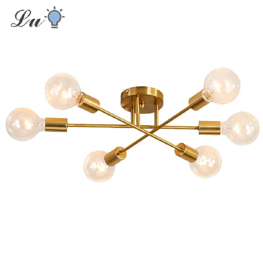 

LED Gold Chandelier E27 Living Room Bedroom Decoration Ceiling Lamp Restaurant Indoor Lighting Chandeliers Kitchen Fixture Light