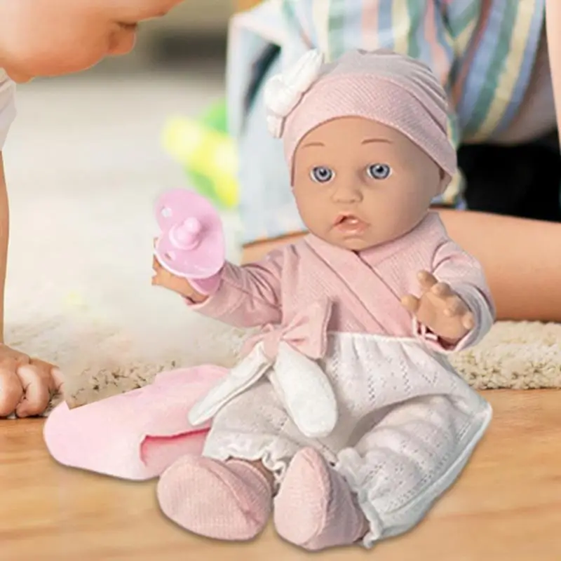 waterproof realistyczna lalka Reborn maluch 12-calowa ręcznie malowana żywa z butelką na ubranka i smoczkiem
