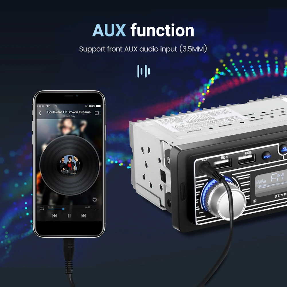 

Автомагнитола USB AUX FM аудио стерео приемник Bluetooth-Совместимость с дистанционным управлением Авторадио электронные аксессуары