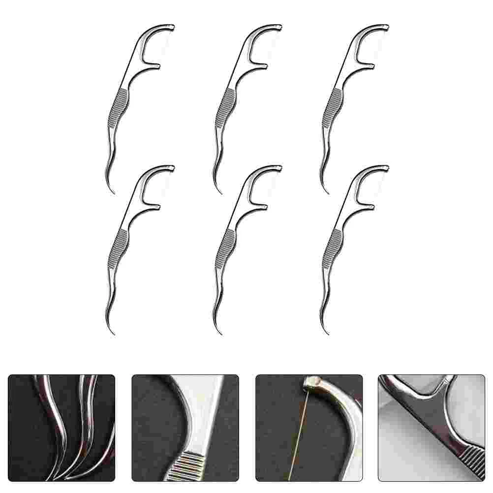 

Pickflossoral Cleaner Flosser Glide Travel Interdental Tools Supplies Care Reusable Flossers Metal Angled Picks Stee Stainless