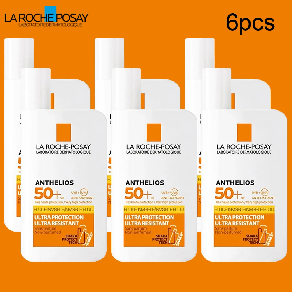 

6PCS La Roche Posay Sunscreen SPF 50+ Face Sunscreen Oil-Free Ultra-Light Fluid Broad Spectrum Universal No-Tint Body Sunscreen