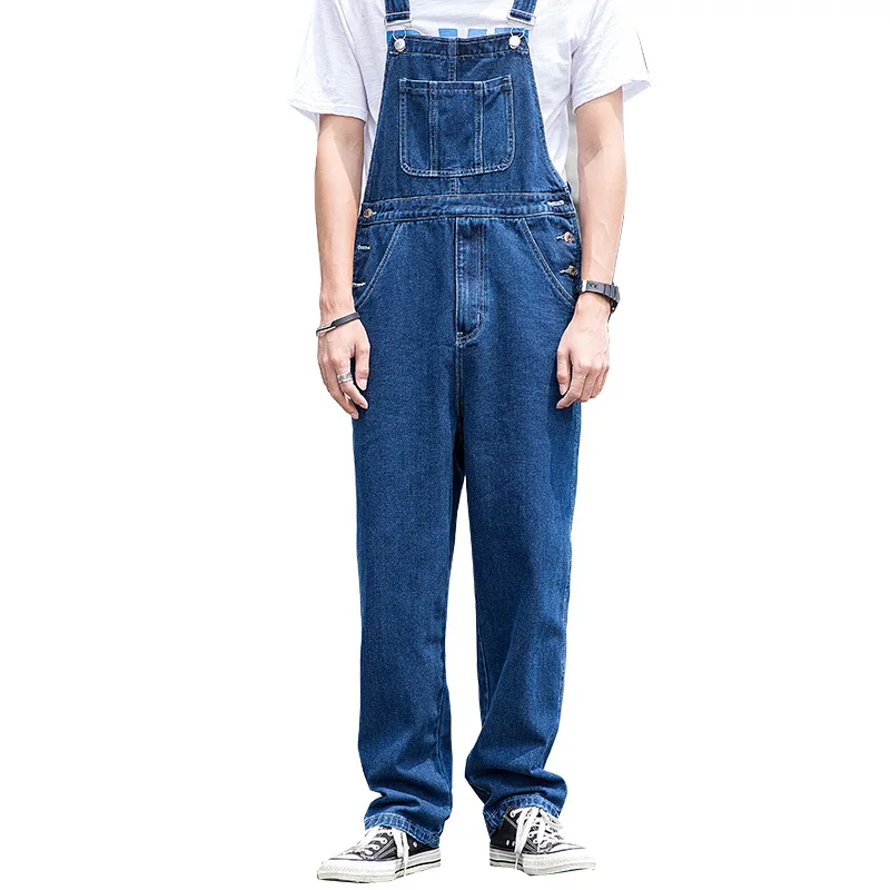 Men Jeans Korean Fashion Loose Straight Suspenders Vintage Cargo Pants Spring Autumn Mameluco Hombre Trabajo Size 5XL Pantalones