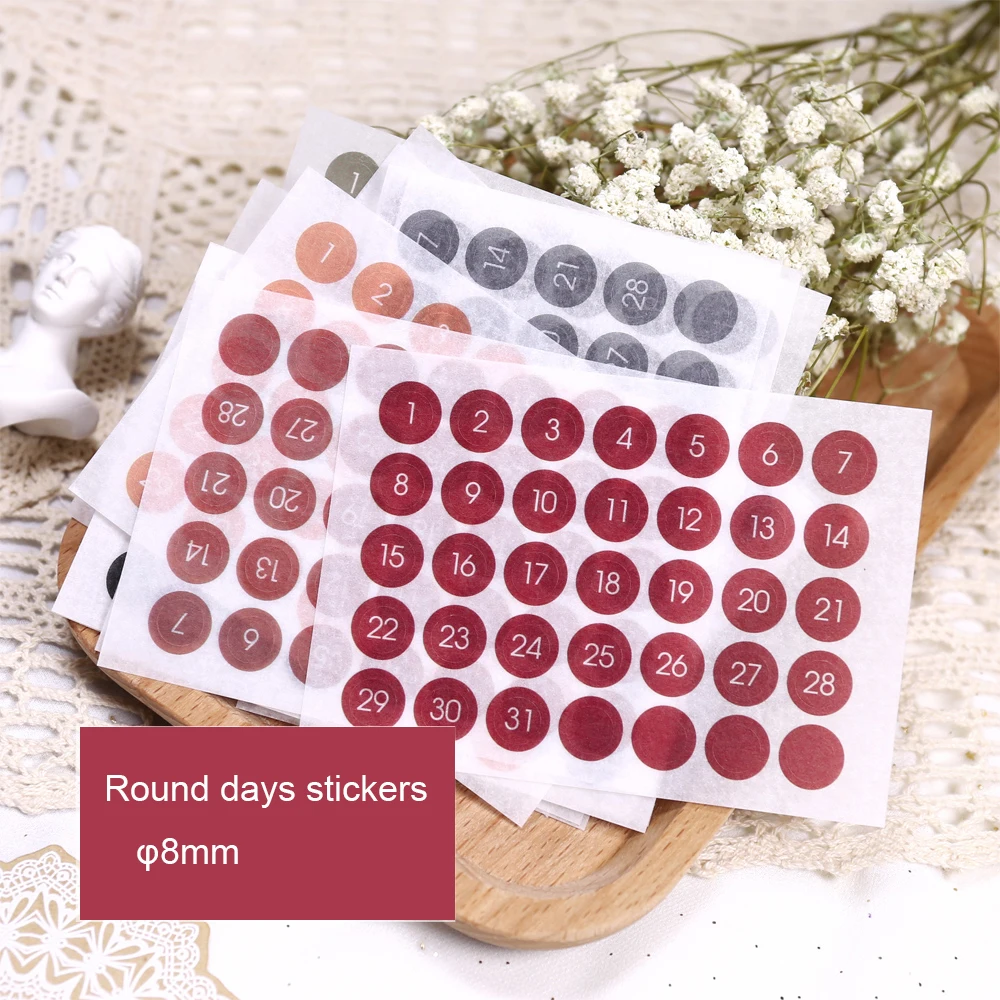 12 шт. винтажные цветные наклейки для журнала стикеры на 365 дней наклейка