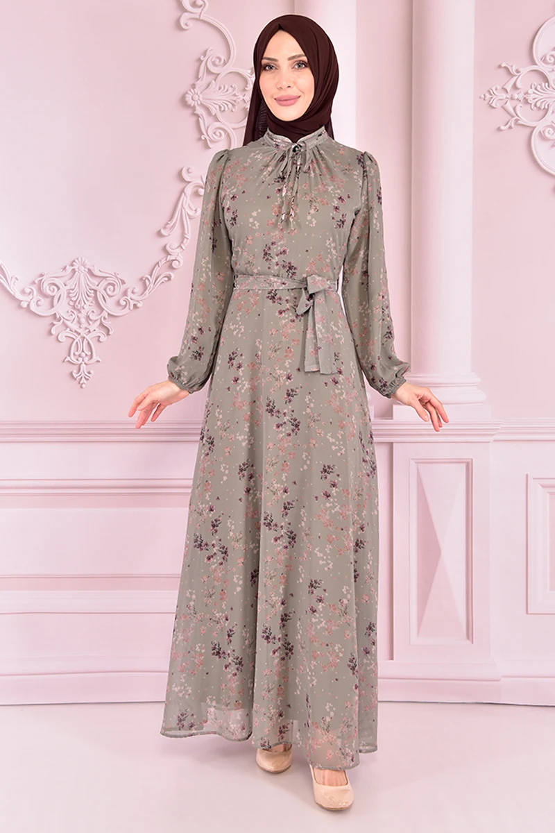 

Chiffon Dress Khaki VBR7370