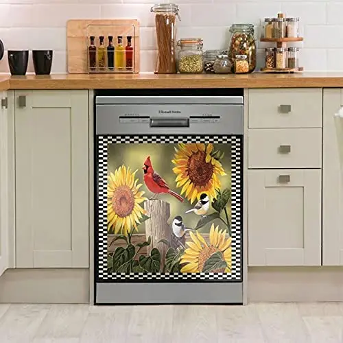 

You are My Sunshine Sunflower Dishwasher Magnet Cover Sticker, Bird Magnetic Decal Decoration,Sunflower Kitchen Decor ,Magnetic