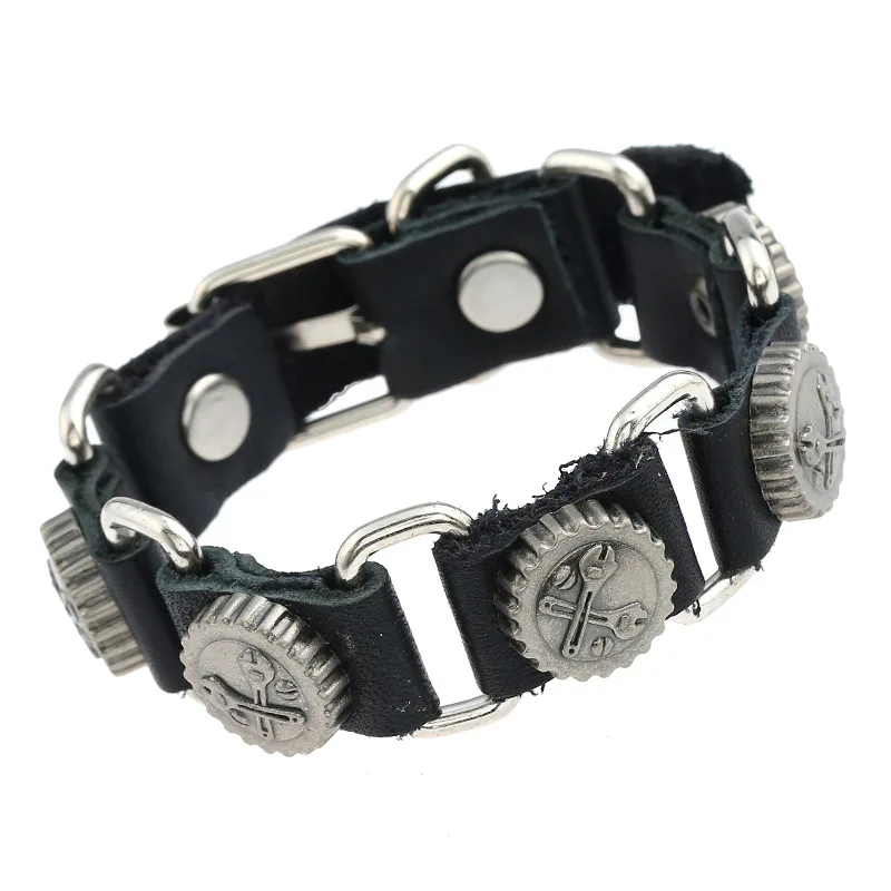 

Men's Retro Cowhide Bracelet New fashion street Accessories Personality Punk Style Jewelry Mens Charm Bracelets Gifts for Men