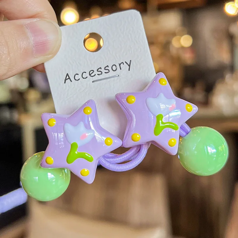 2 шт. Детские эластичные ленты для волос в форме звезд