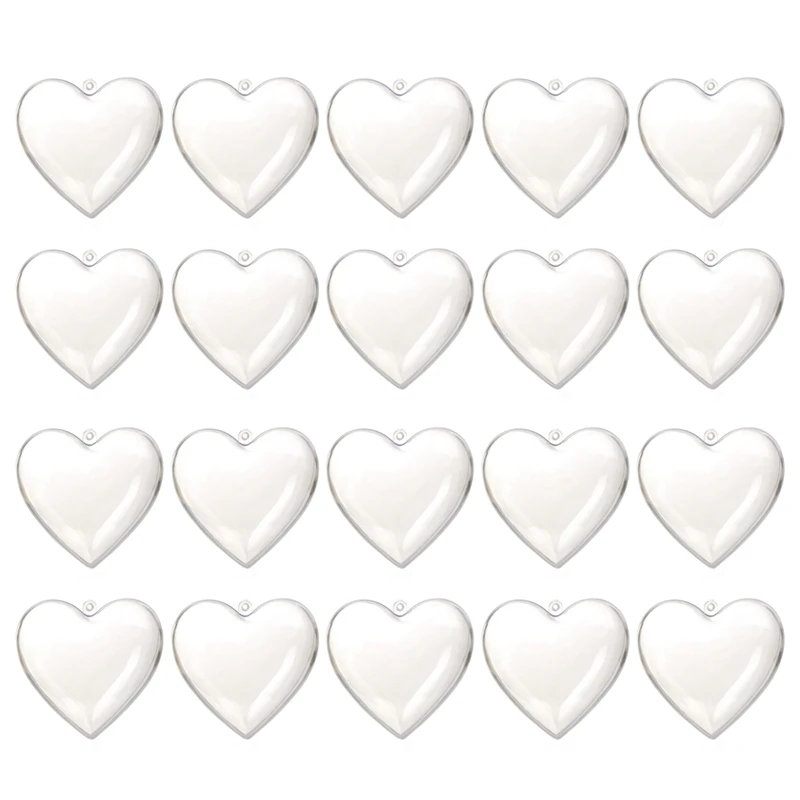 

20PCS Heart Shape Balls Plastic Transparent Xmas Decor 2021 DIY Home