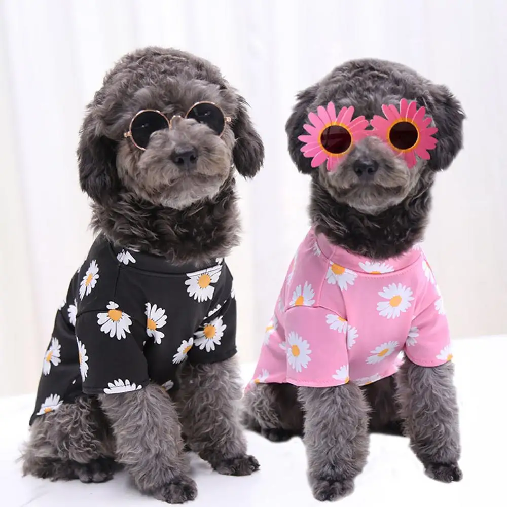 

Pet Dog Clothes Dogs Daisy T-Shirt for Small Medium Dogs Puppy Coat Spring Summer Travelling Outfit Cloth Teddy Bichon Chihuahua