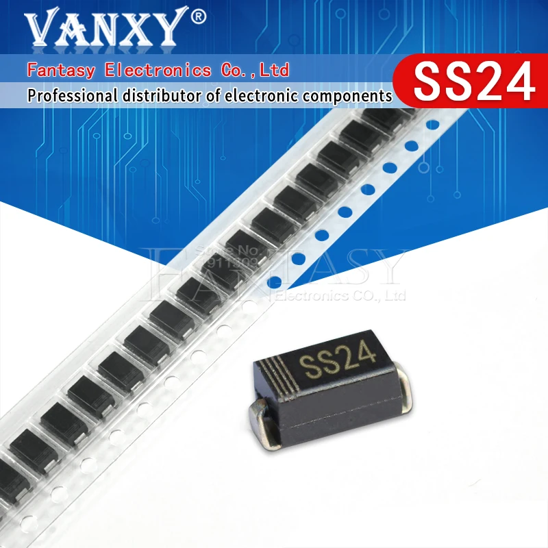 100 шт. диод Шоттки SS24 2A 40V SMA SR240 DO-214AC SMD