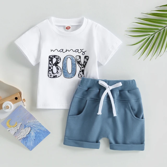 ma&baby 0-3Y Toddler Baby Boy Clothes Sets Summer Outfits Infant Kid Boy Letter T-shirt Shorts Casual Clothing 2