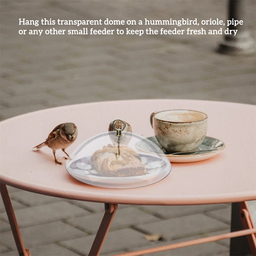 

Купольная Защитная крышка на платформе для птичьего кормушки, защита для лотка семян с вешалкой, Тень для двора, прозрачные садовые аксессу...