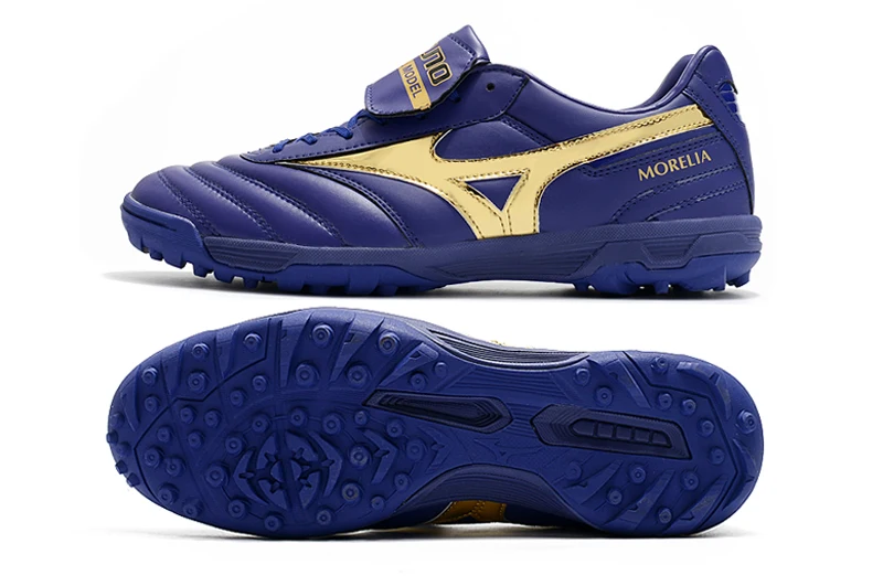Authentic Mizuno Creation MORELIA II AS/TF Men's Shoes Sneakers Mizuno Outdoor Sports Shoes Blue/Yellow Color Size Eur 40-45