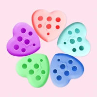 heart shaped silicone brush with holes cosmetic washing brush cleaning mat foundation makeup brush cleaner pad scrubbe board