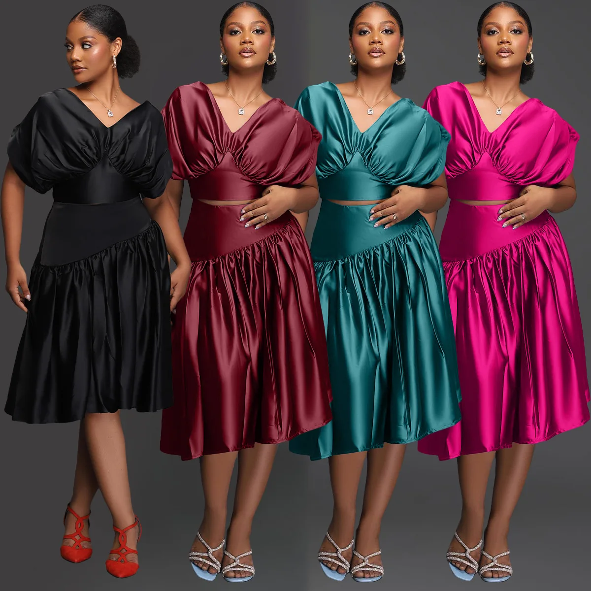 

Ruffle Dress Elegant Luxury 2 Piece Set Outfit Women Skirt Summer Woman 2023 Outfits Crop Top Sexy Casual Matching Two Piece Set