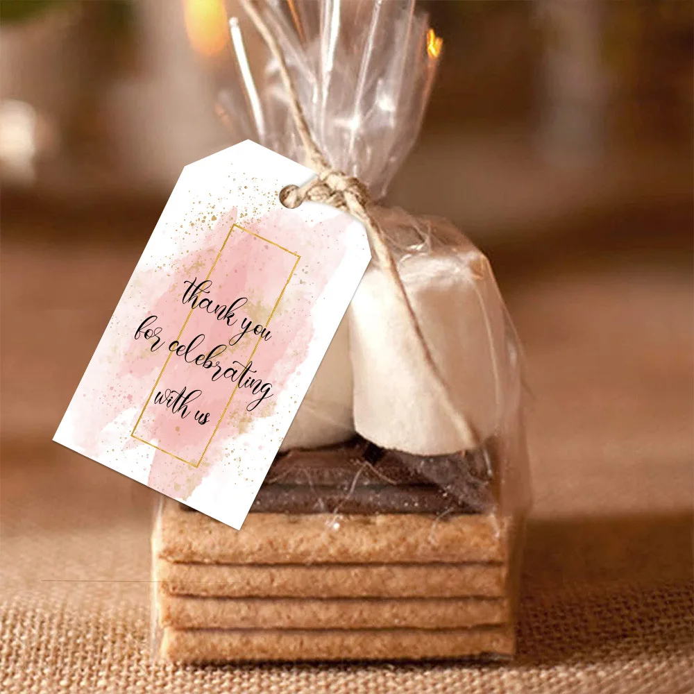 Подвесная Этикетка из крафт-бумаги 50 шт. бирка со шнуром поздравительные