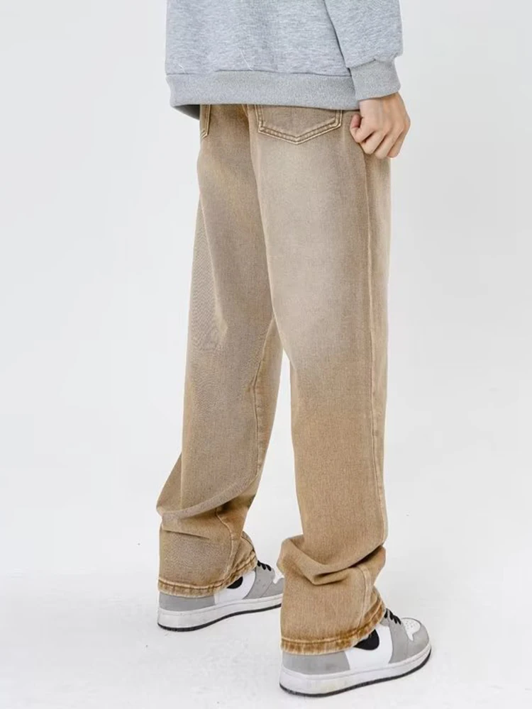 Men's Fashion Baggy Jeans Men Fashion Casual Wide Leg Jeans Men Streetwear Loose Hip Hop Straight Denim Pants Mens Trousers