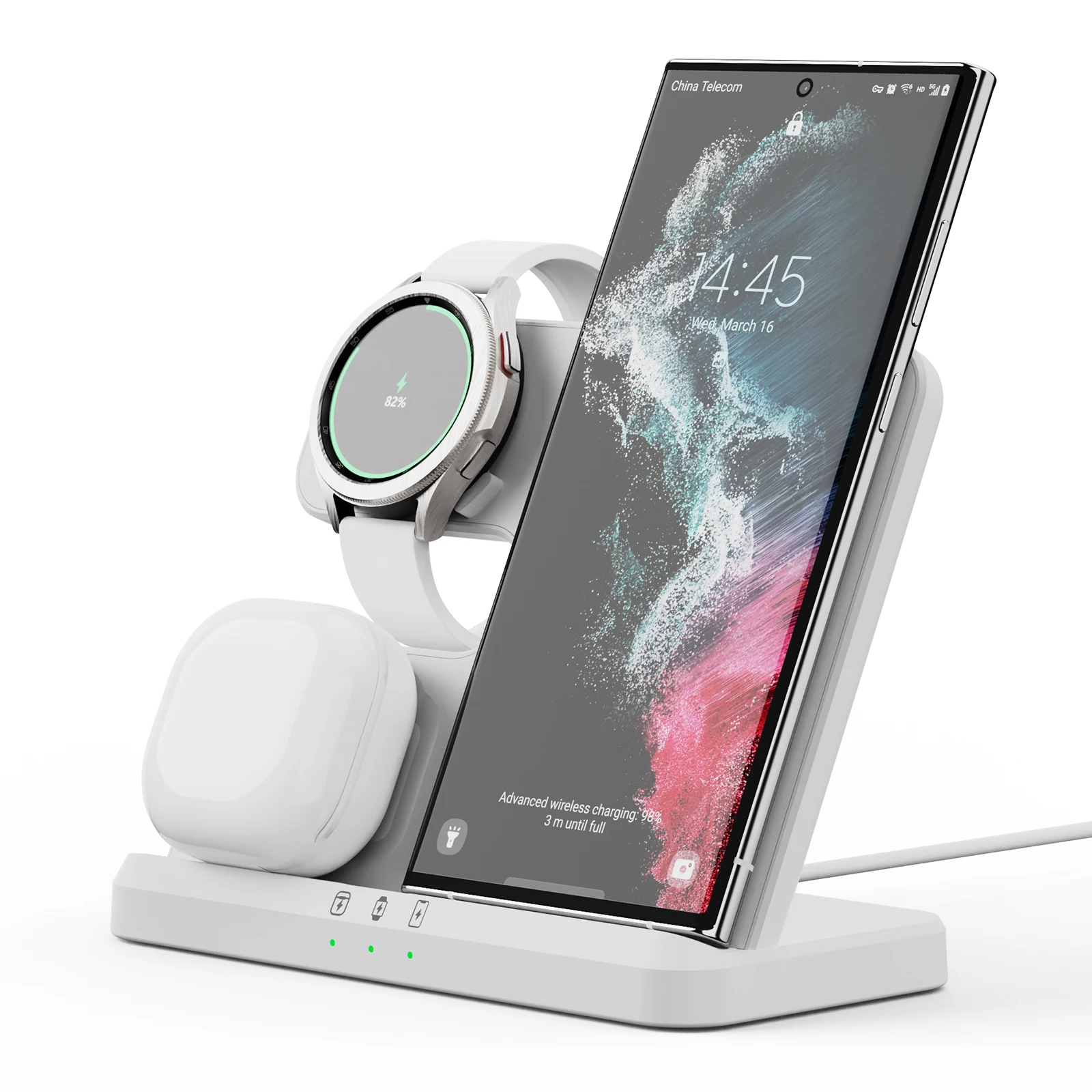 3 in 1 Wireless Charging Station for Samsung S22/S21/S20/ Fast Charge For Galaxy Watch 5Pro 5 4 3 Classic Active 2 Buds Pro Live