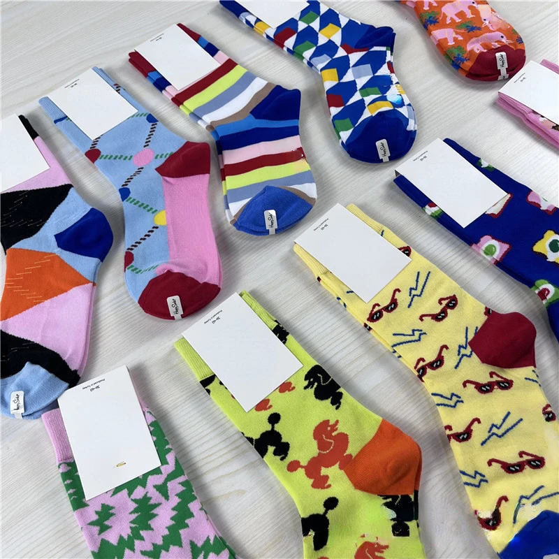 Women Happy Funny Socks With Print Art Cute Winter Socks With Cotton Fashion Harajuku Socks