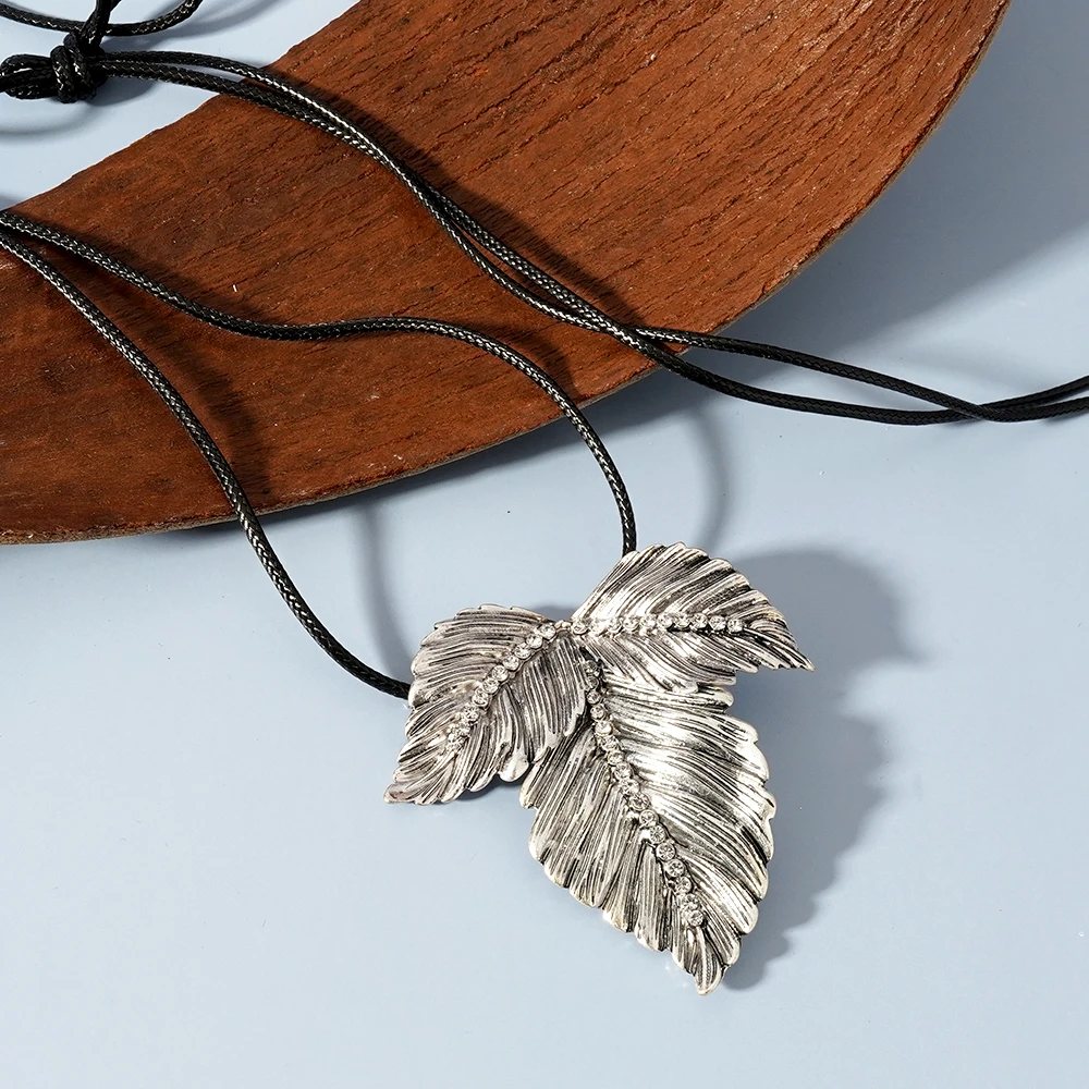 Модное золотистое длинное ожерелье 2024 дюйма черный шнур длинный Регулируемый