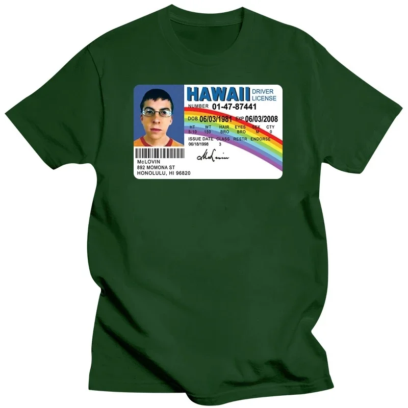 Летняя мужская Футболка Camisa masculina Mclovin с рисунком карты личности супер плохой