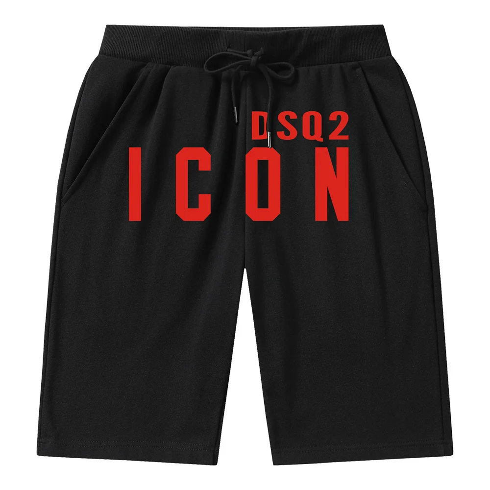 

DSQ2 New Mens Gym Training Shorts Printed ICON Men Beach shorts Sports Casual Clothing Fitness Workout Running Shorts Athletics