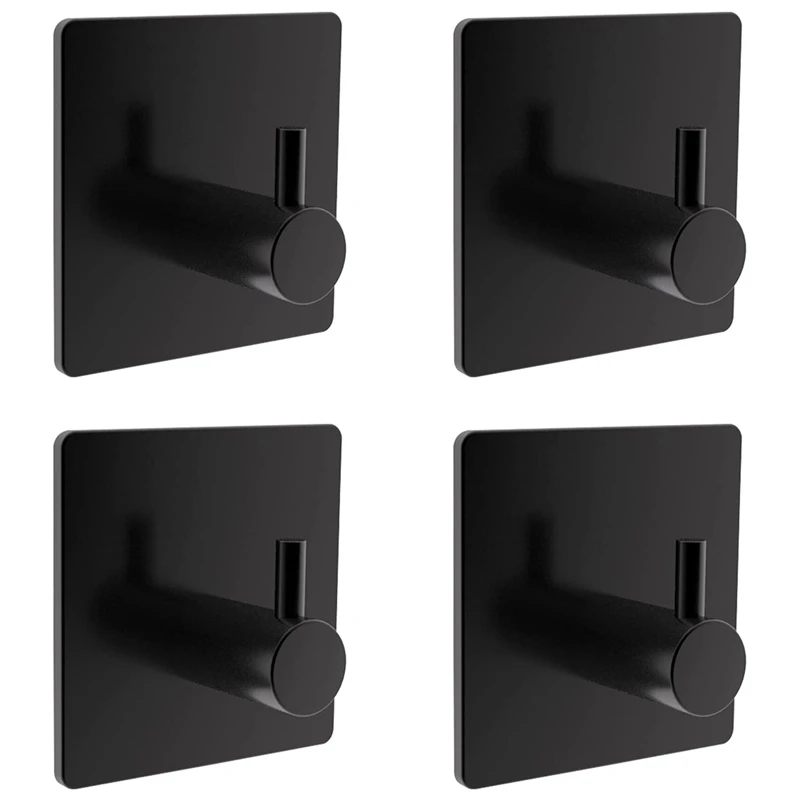 

Black Bathroom Hook Adhesive Hooks Stainless Steel Hooks, Suitable For Bedrooms, Living Rooms, Warehouses-A