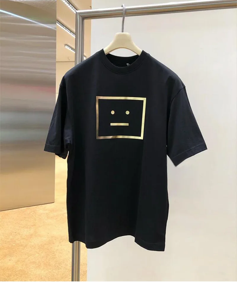 

2022 Ac Studios T-shirt Couples Men Women Casual T-shirt Acne Smiling Face T-shirt Fashion Short-sleeved Summer Classic Tees