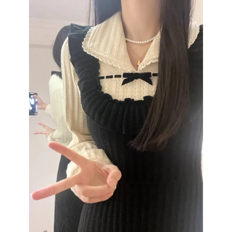 Французское винтажное двухсекционное жаккардовое платье с цветными блоками