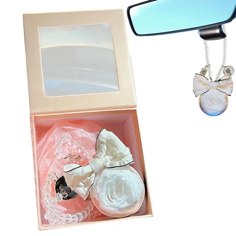 

Автомобильная фотография цветочной розы, подвеска для зеркала заднего вида, искусственные украшения для зеркала заднего вида