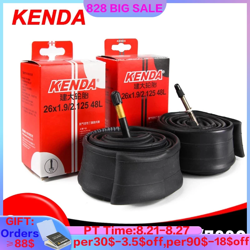2Pcs KENDA Bicycle Inner Tube 20/26/27.5/29/700c Schrader Presta Butyl Rubber MTB Road Bike Tube Inner Tyre Bicycle Parts