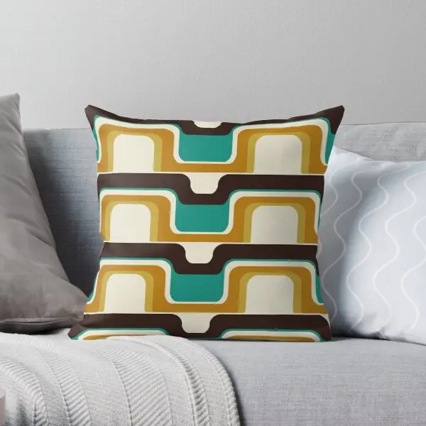 

Mid Century Modern Meets 1970S Teal Printing Throw Pillow Cover Car Comfort Office Case Square Hotel Pillows not include
