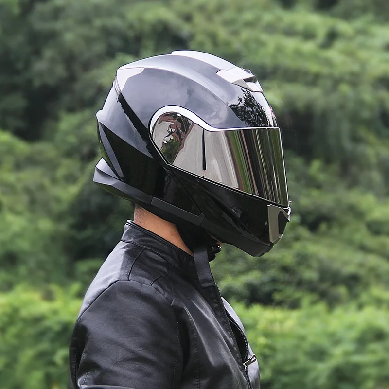 Мотоциклетный шлем GXT всесезонный с откидной крышкой двойными линзами защита от