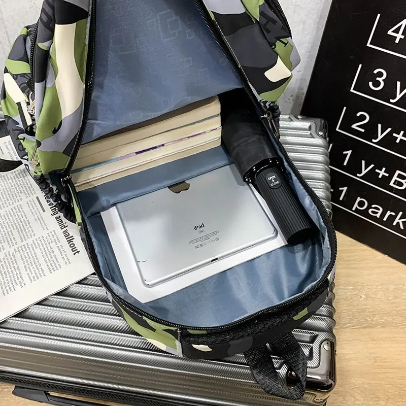 Fashion Printing Men Mochila Black Laptop Backpack Girls Nylon Bagpack High Capacity Teenage Student SchoolbagWomen Travel Bag