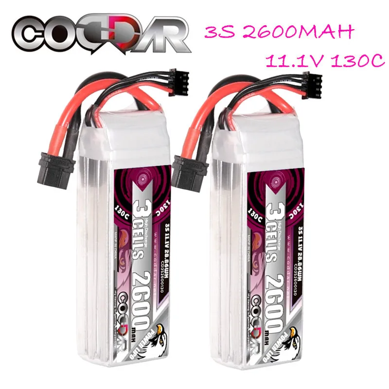 

CODDAR 3s Battery 130C 2600mAh 11.1V Lipo Battery with XT60 Connector for RC FPV Racing Drone Quadcopter Hobby Racing