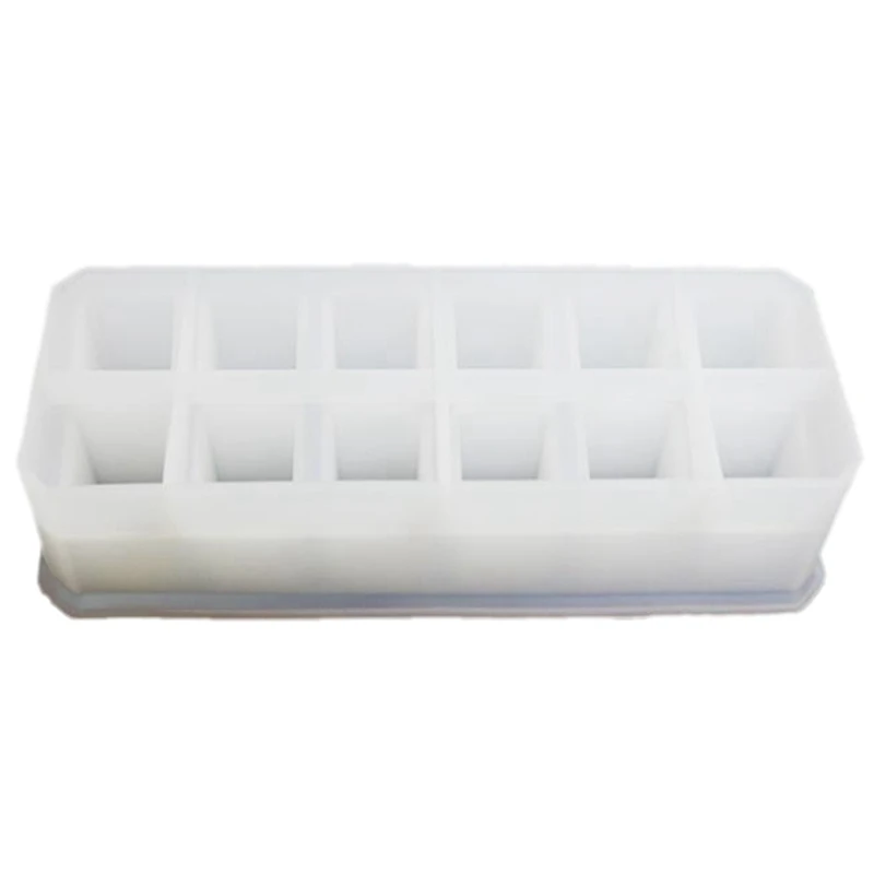 

12 Square Lipstick Storage Box Silicone Mold DIY Crystal Epoxy Pendulum Ornaments Personalized Production