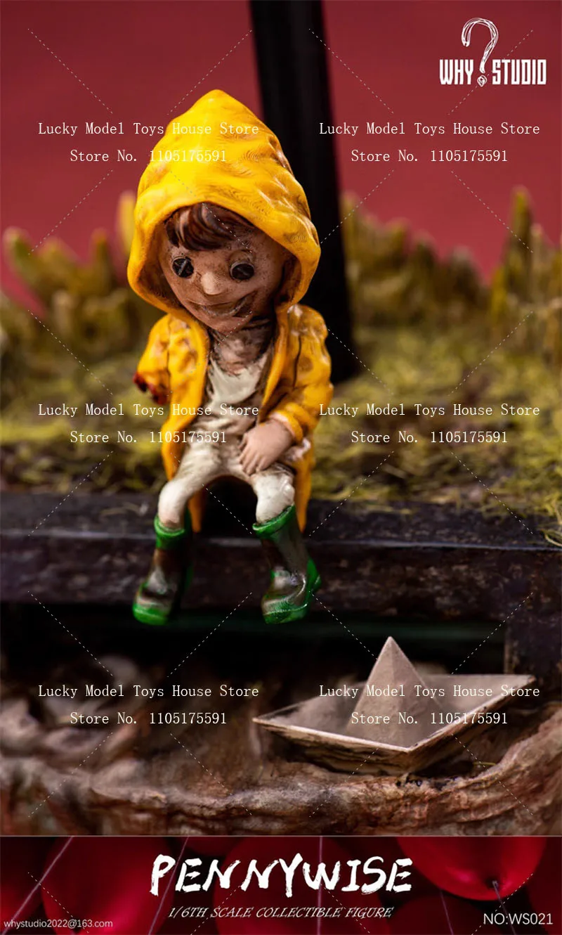 Фото Кукла-солдатка WHY STUDIO 1/6 Scale Resurrection Female Clown Pennywise WS021 в белом платье с красным шаром, 12 дюймов №4