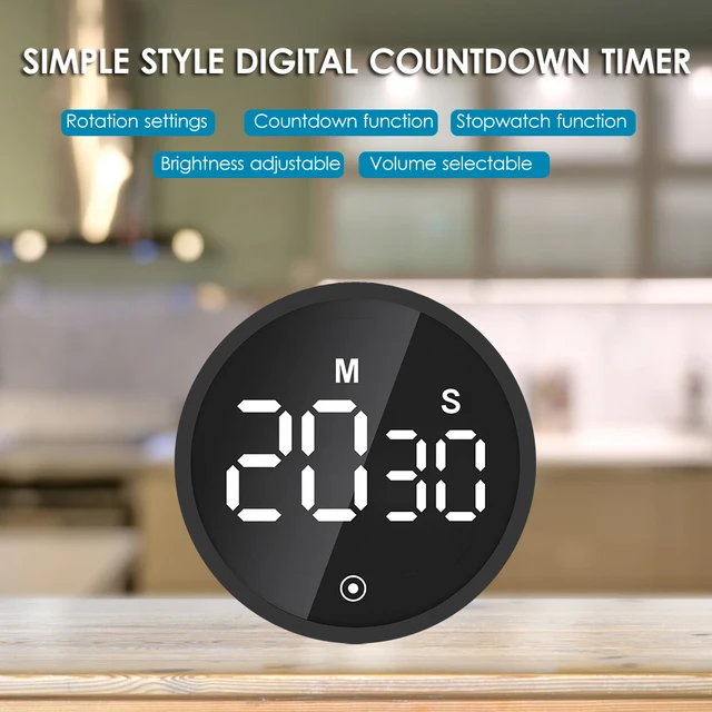 Magnetic LED Kitchen Timer For Cooking Shower Study Countdown Count-up Rotation Setting with Stopwatch Kitchen Gadget Sets 2