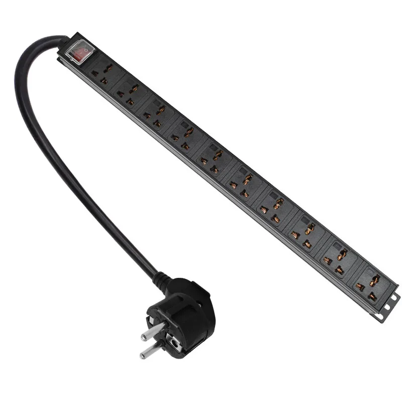 

10 AC Output Universal Socket Power Distribution Unit UK Type for Rackmount Server Rack PDU 13A 3500W