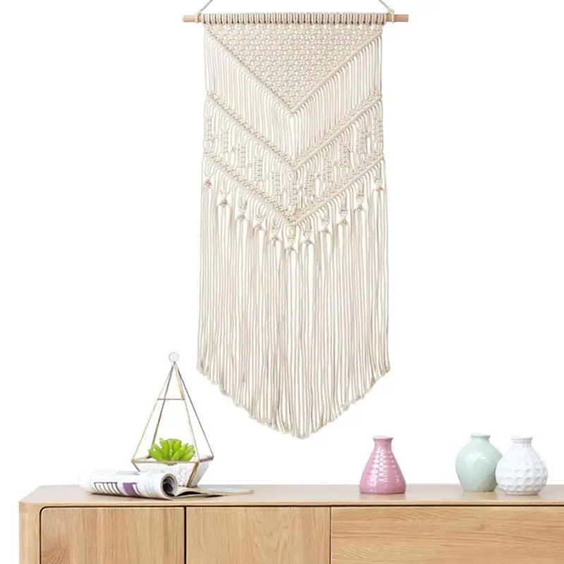 

Macrame Wall Hanging Woven Tapestry Hanging Tapestry Bohemian Northern European Style Wall Decoration For Bedroom Living Room4W