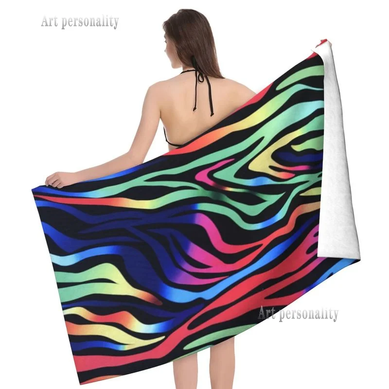 

Multicolor Zebra Leopard Print Bathroom Bath Towel Microfiber Beach Towels Sporty Soft Quick-Dry Golf Towel 80x130cm