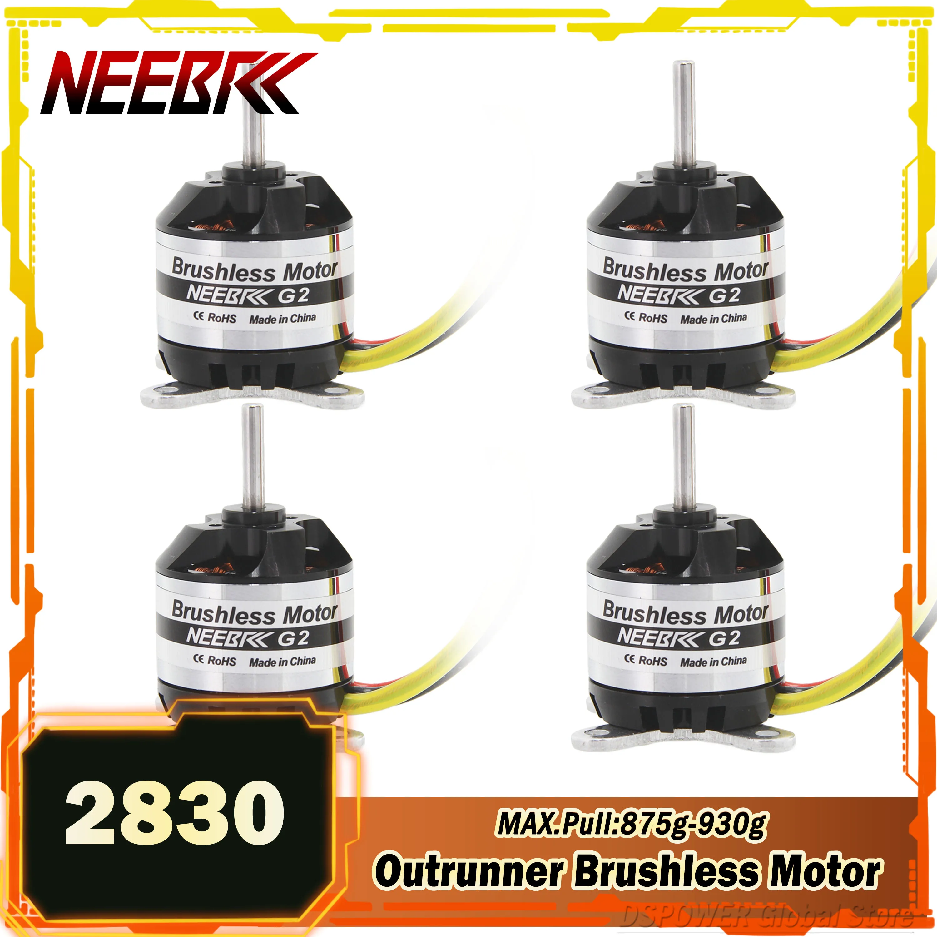 NEEBRC D2830 2830 бесщеточный двигатель 850KV 1000KV 1300KV Outrunner 2-4S Lipo для фотосамолета с
