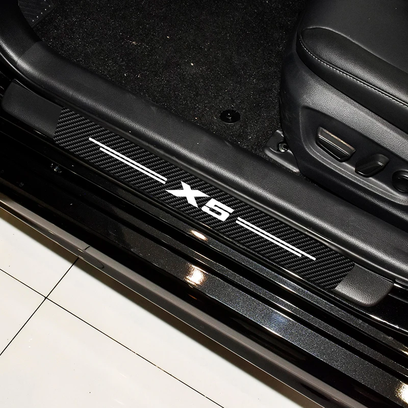 Наклейки на пороги автомобиля из углеродного волокна для BMW X5 E53 E70 F15 G05 Защитная Наклейка против царапин на пороги автомобиля