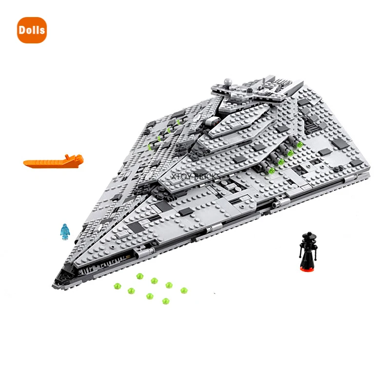 

10901 First Order Star Destroyer Costruzion Spaceship 75190 Building Blocks with 6 Figrues Compatible Star Movie Kids Toys