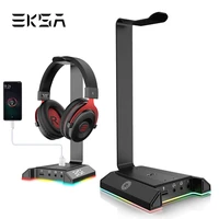 eksa w1 headset stand port touch control charge rgb led with 7 1 surround usb headphones holder hanger earphone accessories